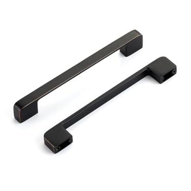 Imagem de HOME EDIT Puxadores de armário de bronze de borracha a óleo com espaçamento de orifício de 16 cm, base ampla, alças de armário de cozinha para gavetas, pacote com 24