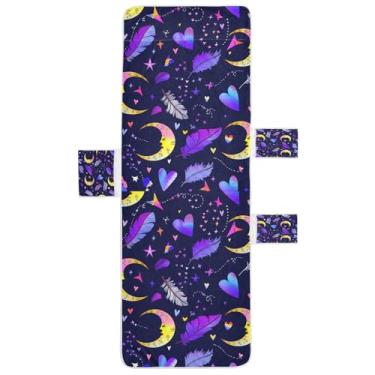 Imagem de Wassud Moons Stars Capa de toalha para poltrona de piscina e praia para espreguiçadeiras de hotel, ambientes internos e externos, 215 x 76 cm