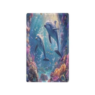 Imagem de Wassud Placa decorativa para interruptor de luz, placa de parede para tomadas elétricas, capas engraçadas de golfinho duplex