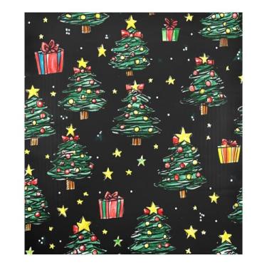 Imagem de STAYTOP Capa magnética para máquina de lavar louça, árvore de Natal e estrelas, 58 x 66 cm, capa decorativa para geladeira para porta da frente, adesivo magnético para máquina de lavar, painel de