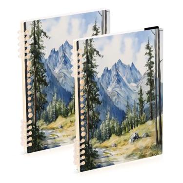 Imagem de Burbuja Cadernos com nome, papel pautado universitário A5 com 60 folhas, fichário para escritório, 2 unidades