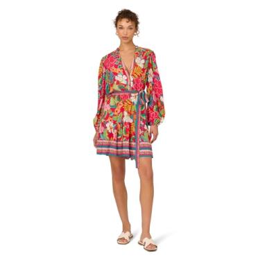 Imagem de Adrianna Papell Vestido curto estampado rayon, vermelho multi, Vermelho Multi, 44