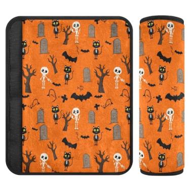 Imagem de Burbuja Capa para cinto de segurança de carro Playful Skeletons, macio, confortável, protetor de cinto de segurança para alça de ombro de assento, 1 par pequeno