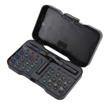 Imagem de FTVOGUE Conjunto de Chave de Fenda Catraca, Mini Ferramenta de Reparo Precisa Multifuncional Magnética 24 Em 1 Com Alça Removível e Brocas de Liga de Aço S2