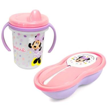 Imagem de Pratinho Infantil com Colher e Copo de Treinamento da Minnie - Plasúti