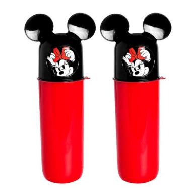 Imagem de Kit 2 Box Multiuso Porta Objetos e Escova Minnie Vermelha - Plasútil, 