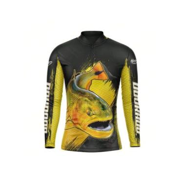 Imagem de Camisa Camiseta Agro Dourado Hard Fisher manga longa UV50+ Masculina, 