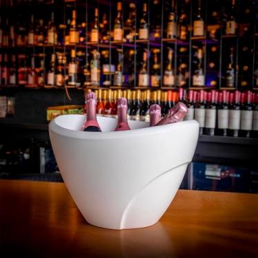 Imagem de Champanheira Balde de Gelo Para 4 Garrafas 13L Parede Dupla Branca