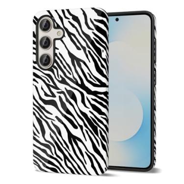 Imagem de Svanove Capa de telefone com estampa de zebra para Samsung Galaxy S25 FE feminina, linda capa de zebra para mulheres e meninas, design de estampa de animal retrô moderno de luxo, capa de plástico