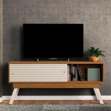 Imagem de Rack Para Tv Retrô Frisado Beyle 1.5 Naturale Off White