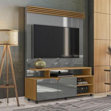 Imagem de Estante Home Para Tv Até 60 Polegadas 2 Portas Prateleira E Rodízio Berlim Cinza Perolizado/tauari - Lukaliam