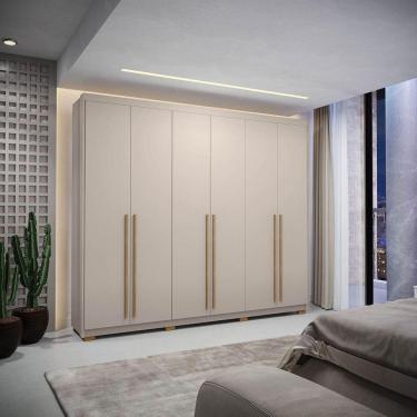Imagem de Guarda-roupa Dubai Majestic 6 Portas 6 Gavetas Com Maleiro Interno Fendi 100% Mdf - Vila Rica