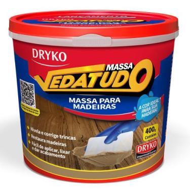 Imagem de Massa para madeira reparo e calafetação 400 g - Vedatudo (Castanho) - 