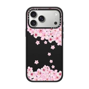 Imagem de CASETiFY Capa Impact para iPhone 17 Pro Max [fina/compatível com Magsafe/2,5 m. Proteção contra quedas de grau militar 4X] - Sakura Cherry Saturday - Preto fosco