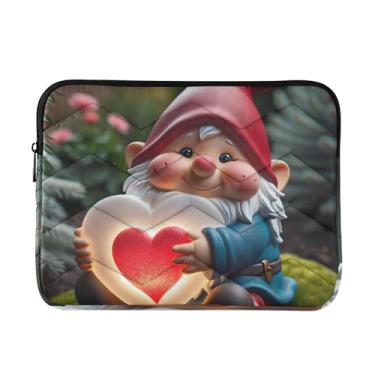 Imagem de Capas para laptop fofas Gnomo Hold Heart à prova de choque capa protetora para notebook durável bolsa de transporte de computador, 15-15,6 polegadas
