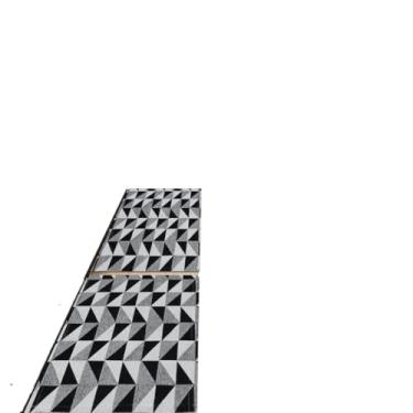 Imagem de Tapetes Cozinha Antiderrapante Geométrico (Cairo preto e branco)