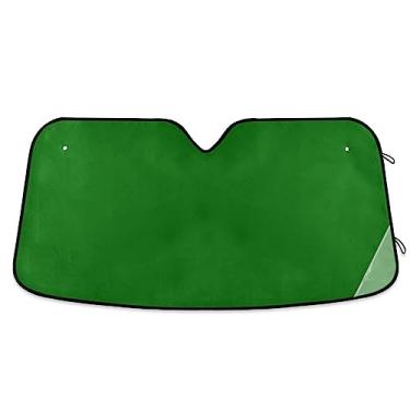 Imagem de Para-brisa verde escuro para carro, persiana de janela de carro, proteção UV dobrável para janela de carro, tela solar para para-brisa de carro