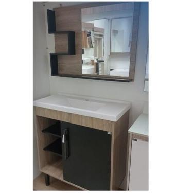 Imagem de Balcão para banheiro nexa 80cm toronto 870 aveiro/preto