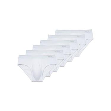 Imagem de Kit com 6 Cuecas Slip Lupo 485-003, Branco, G