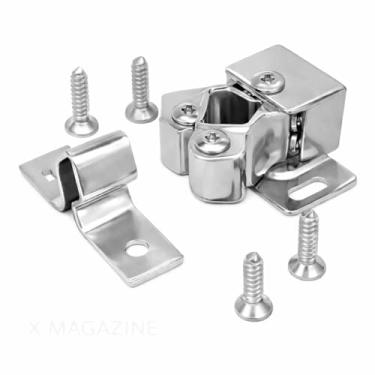 Imagem de Kit 4 Fechos Rolete Zincado para Móveis Armário Porta Gaveta com Parafusos