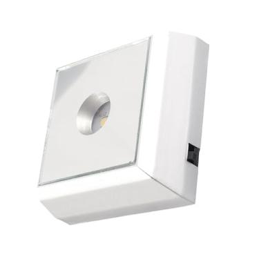 Imagem de Generic Base de Led Prateada Espelhada, Suporte de Lâmpada para Arte Em Vidro Cristalino, 4 Contas Super Brilhantes para Decoração de Casa (Luz Branca)