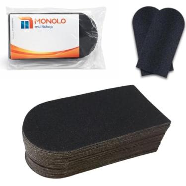 Imagem de 50 Refil Lixas Adesivas Pés Pedicure Descartável Preta Base Reta Gramatura Salão Profissional Podóloga marca MONOLO MULTISHOP (Preto)
