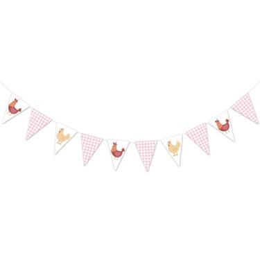 Imagem de Decoração de festa com faixa de frango, suprimentos de festa de fazenda de frango, tema de quintal de frango, decoração de chá de bebê