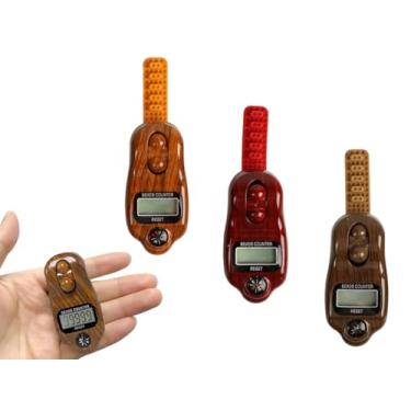 Imagem de Anlising Contador digital de contas, 3 peças de contadores digitais Tasbih, contador digital com bússola, contador de dedos redefinível, contadores de contas de oração rotativos eletrônicos, para