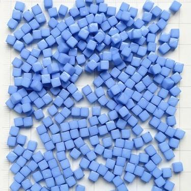 Imagem de 300 peças 4 x 4 mm cubo pequeno colorido acrílico mosaico pedras DIY acessórios de decoração criativa artesanal (azul royal)