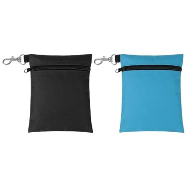 Imagem de YELARXI Bolsa para camiseta de golfe, bolsa de bola de golfe com zíper 17 x 12,7 cm com clipe de garra de lagosta de metal à prova d'água - Adequado para (camisetas bolas/suporte de objetos de valor