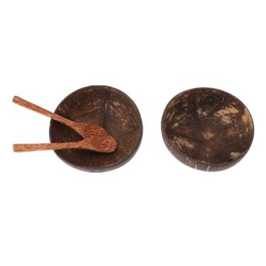 Imagem de Asixxsix Tigelas de Casca de Antigas, Conjunto de Tigela de Casca de Esculpida à Mão Natural Com Colher de Madeira, Ecológica para Smoothie Açaí Iogurte Buda Bowl Refeições Veganas