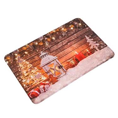 Imagem de ZJchao Capacho de Boas-vindas de Natal, Tapete Absorvente de Flanela Antiderrapante Com Padrão Festivo, para Casa, Cozinha, Quarto, Banheiro, Decoração de Escritório 40x60cm