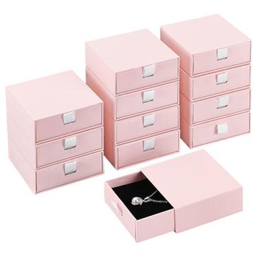 Imagem de BENECREAT 12 peças pequena caixa de joias 9 x 9 x 3,5 cm design de gaveta quadrada com proteção de esponja organizador de joias compacto para armazenamento diário e presente