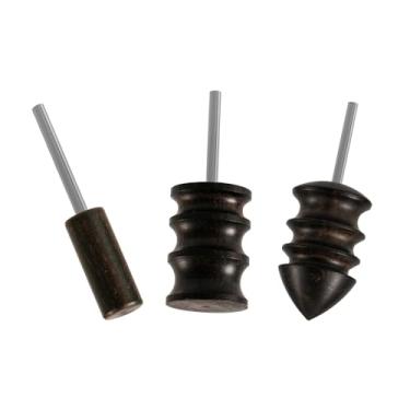 Imagem de 3 peças de ferramenta de polimento de couro, 3 estilos de brocas de queimador de couro para ferramenta rotativa, borda de couro, ponta pontiaguda para artesanato em couro