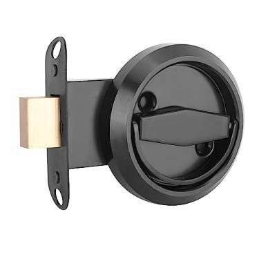 Imagem de Pissente Trava da Porta de Aço Inoxidável Com Anel de Tração da Alça para a Porta do Armário Gaveta do Gabinete, Revestimento de Várias Camadas, Revestimento à Prova de Ferrugem, (Preto)