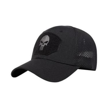Imagem de Boné De Beisebol Unissex Ajustável Com Bordado De Caveira, Respirável,