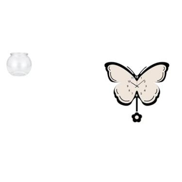 Imagem de Whtkoph Aquário Transparente em Formato de Borboleta, Decoração para Mesa de Escritório, Relógio Decorativo para Sala de Jantar, Quarto Infantil.