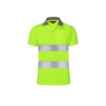 Imagem de Camiseta de trabalho reflexiva de alta visibilidade, blusa de manga curta de secagem rápida para trabalho noturno, camiseta de trabalho durável de proteção (verde, 2GG)