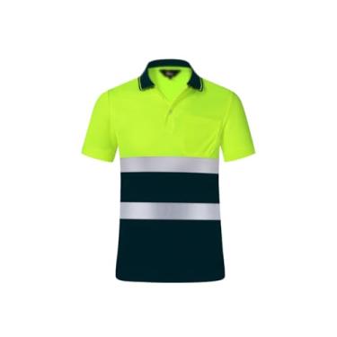 Imagem de Camiseta de trabalho reflexiva de alta visibilidade, blusa de manga curta de secagem rápida para trabalho noturno, camiseta de trabalho durável de proteção (verde A, pequena)