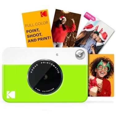 Imagem de Kodak Câmera Printomatic digital, impressão instantânea colorida fotos autoadesivas 5 x 7,5 cm, Tecnologia de impressão ZINK, 5 MP, Flash, Aceita Cartão MicroSD, Verde