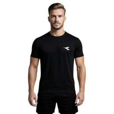 Imagem de Camiseta Térmica Diadora Manga Curta Small Logo Masculina - Preto G-Masculino