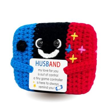 Imagem de Kihraw Crochet Game Controller Husband Gift - Handcrafted Crochet with Cute Card for Best Husband Ever Gifts - Wedding Anniversary Christmas Fathers Day Birthday from Wife