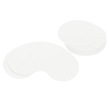 Imagem de Generic Porta-cartões circulares de 10 cm, 50 peças de papel com recortes de formato redondo, porta-copos grossos para projetos de artesanato, decoração de quadro de avisos, branco