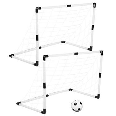 Imagem de aqxreight 2 Unidades/Conjunto Portátil para Esportes Internos e Externos para Crianças, Objetivo de Futebol, Rede de Jogo, Brinquedo, Objetivo de Futebol Branco Também Promove o Crescimento e o