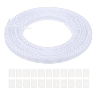 Imagem de Generic Espartilho para costura, 10 jardas 8 mm de largura poliéster costurado através de baixa densidade espartilho com 40 peças de tampas de extremidade para espartilho vestido de casamento boné