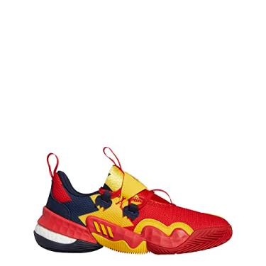 Imagem de adidas Tênis de basquete unissex Harden Vol. 6, Vermelho/ouro ousado/azul marinho, 46