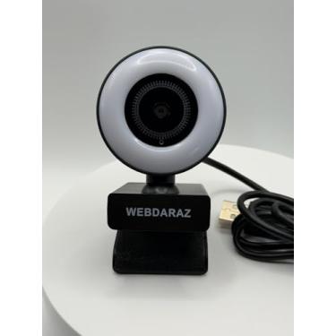 Imagem de WEBDARAZ Webcam com luz Full HD 4K 1080p Câmera Web com foco automático, microfone Plug and Play, USB, computador, webcam, para PC, laptop, desktop, Mac, Zoom, Skype Teams