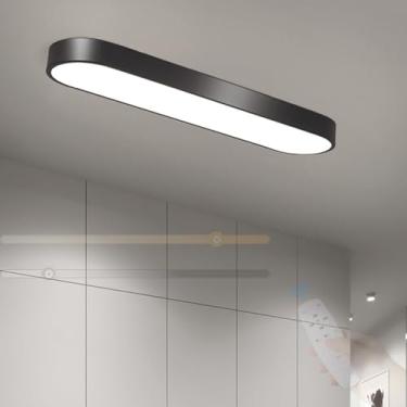 Imagem de GZZBMY LED Lâmpada de Teto com Controle Remoto Lâmpada de Teto Regulável Moderna Minimalista Metal Iluminação de Teto Interior para Quarto Sala de Estar Cozinha Sala de Jantar 3000 K-6500 K (Preto, 6