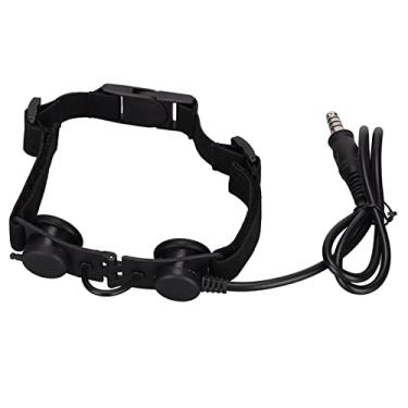 Imagem de Microfone de garganta, redução de ruído ajustável microfone de garganta fone de ouvido removível 7,1 mm microfone de garganta militar walkie talkies