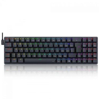 Imagem de Teclado Mecânico Gamer Redragon Ashe, RGB, Switch Blue, ABNT2, Black - Preto - Unissex - Único-Unissex